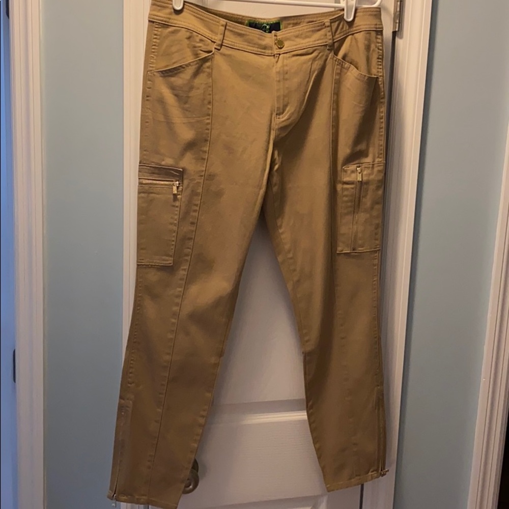 C Wonder stretch cotton twill Kakis